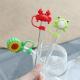 Custom Silicone 10mm Straw Covers With 3D Cartoon Animal Design Silicone Straw Toppers Hat For Cupsfor