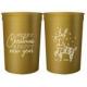 Decoration Personalized Party Cups , Gold / White Christmas Party Cups 16 Oz