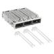 TE 2057042-6 QSFP+ 1x3 Cage Assembly with Heat Sink Included Lightpipe 14 Gb/s