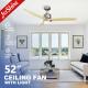 10- Home Appliances 3-Blade Wood Blade Ceiling Fan with LED Lights and Remote Control