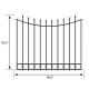 Beaumont 3 Rail Tubular Metal Fence 40.4 In. H X 49.6 In. W Black Steel