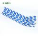 Biodegradable Bendy Paper Drinking Straws Blue Striped Food Grade