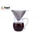 Hand Brew Pour Over Coffee Mug 500ml Borosilicate Glass Economical Eco Friendly