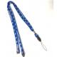 CMYK Silk Screen Priting Woven Polyester Lanyard / Cell Phone Neck Strap With Metal Crimp Safety Buckle