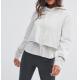 Fashionable 100% Cotton Plus Size Ladies Shirts Crop Hoodies Plain Dyed