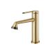 Gold Basin Mixer Faucet Brass Single Lever Lavatory Faucet