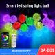 Smart RGB LED Holiday Lights Solar LED String Light Motifs Ball Decorations For Garden