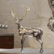 316L Stainless Steel Animal Sculpture , Modern Large Metal Deer Statue
