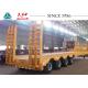 4 Axles 70 Tons 40 FT Low Bed Trailer Heavy Duty With Spring Ramp For Sale
