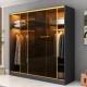 Modern Bedroom Closet Armoire Wardrobe With Glass Sliding Doors