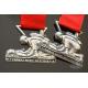 Custom 3D Race Running Awards With 864*38mm Red Ribbon Personalized