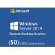 64 Bit Microsoft Windows Server 2019 Standard 2CPU 16CS 2VMs RDS User CALs