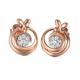 Fashion 18K Rose Gold Daimonds Stud Earrings  for Women Gift (GDE009)