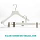 Betterall Good Quality Garment Usage White Flocked Silvery Paint Wooden Hangers