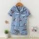 Boys Cotton Summer Soft Button Up Pajamas For 80cm - 170cm Height