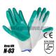 Green Nitrile Nylon Gloves, Palm Dip