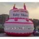 advertising inflatable birthday cake model with custom logo printing