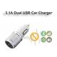 High Glossy Car Charger Adapter Aluminum Alloy Bottom Cover Led, Indicator Fast Charger 3.1A