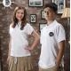 High school polo shirts white cotton blouses Customized Students T Shirt