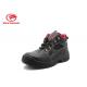 Red Soft Mesh Rubber Safety Shoes Steel Toe Anti Slip With Breathable Split Leather