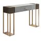 Wooden Console Table With Marble Top And Drawers Brass Gold