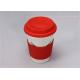 Logo Customized Silicone Drinking Cups / Ceramic Travel Mug With Silicone Sleeve