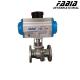 DN40 Industrial Pneumatic Flange CF8 Ball Valve High Pressure Two Piece