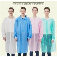 Disposable Polypropylene Lab Coat with Elastic Wrists and Snap Closure Unisex Waterproof