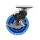 4x2 Inch Blue Side Brake Swivel Heavy Duty Casters Trolley Wheels