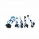 Modular Cable  for Power Supply with Extra-Sleeved 24 Pin 8Pin 6Pin Length  620mm Blue/White