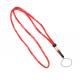 Round Woven Key Neck Lanyard , Red Polyester Rope Cord Strap