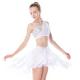 Soft Mesh Spiral Skirt Dianogal Sequins Top One Shoulder Belly Dancing Clothes