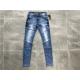 Mid Mottled Wash Stretch Knit Denim Jeans With Matt Silver Trim TW78484