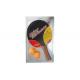 Single Racket with 2 Orange Balls Color Handle Pimple Out Rubber Plywood for Family Play