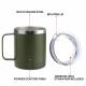 22 Oz Insulated Coffee Mug With Handle / Lid Double Wall Stainless Steel