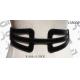 Punching PU Part Ladies Black Waist Belt With 4.5cm Width Snap Buttons