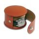 Brown Round Travel Leather Watch Box With Pollow Beig Velvet Inside Portablre