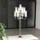 9 Branch Crystal Glass Candelabra Square Base Contemporary Crystal Candle Holders