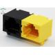 Dual Color 1x2 Port Right Angle RJ45 8P8C Connector For Network Router