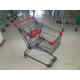 75L Wire Shopping Trolley / Retail Shopping Carts With 4 x 3 Inch Swivel Flat PVC Caster