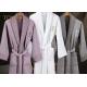 Custom Logo Hotel Quality Towelling Robes Cotton Plain Dyed Terry For Sleep