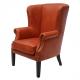 High Back Genuine Cow Antique Leather Armchairs Defaico Furniture