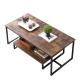 Rustic Wood And Metal Coffee Table Rectangular Nesting Side Tables
