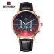 Chinese wholeasale 45mm big dial black leather strap mens metal watches