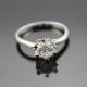 925 Sterling Silver Engagement Ring with CZ Diamonds(F38-2)