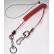 Transparent Red Spring Steel Wire Lanyard with Swivel Heavy Duty Hook Clips Good Ideal for Tools