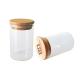 Wood Lid Suction Borosilicate Glass Jar Marijuana Storage Container 4oz 6oz