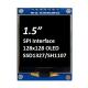 SPI 1.5-Inch OLED Display 128x128 Dot Matrix SSD1327/SH1107G White / Blue Fonts 7-Pin Module