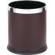 Double Layer PU Leather Cover Round Plastic Trash Can