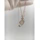 Women'S Natural Diamond Heart Pendant 18K Gold 45cm Length With Handmade